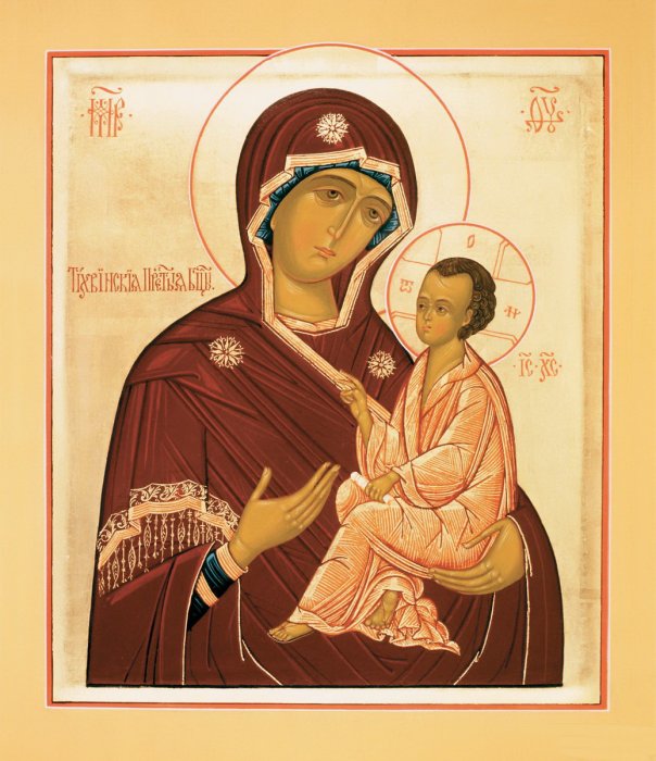 Кондак и Величание Божией Матери пред иконой Ее Тихвинской